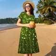 thumbnail image 4 of Wukai Robe à Manches Courtes pour Femmes, Robe Décontractée Confortable, Mélange Spandex Doux, Tenue Élégante pour l'Été, 4 of 6