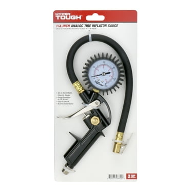Hyper Tough Pneumatic Analog Tire Inflator Gauge, ST8T068 All-in-One Inflator, Air Accessories, Maximum Pressure 150 PSI