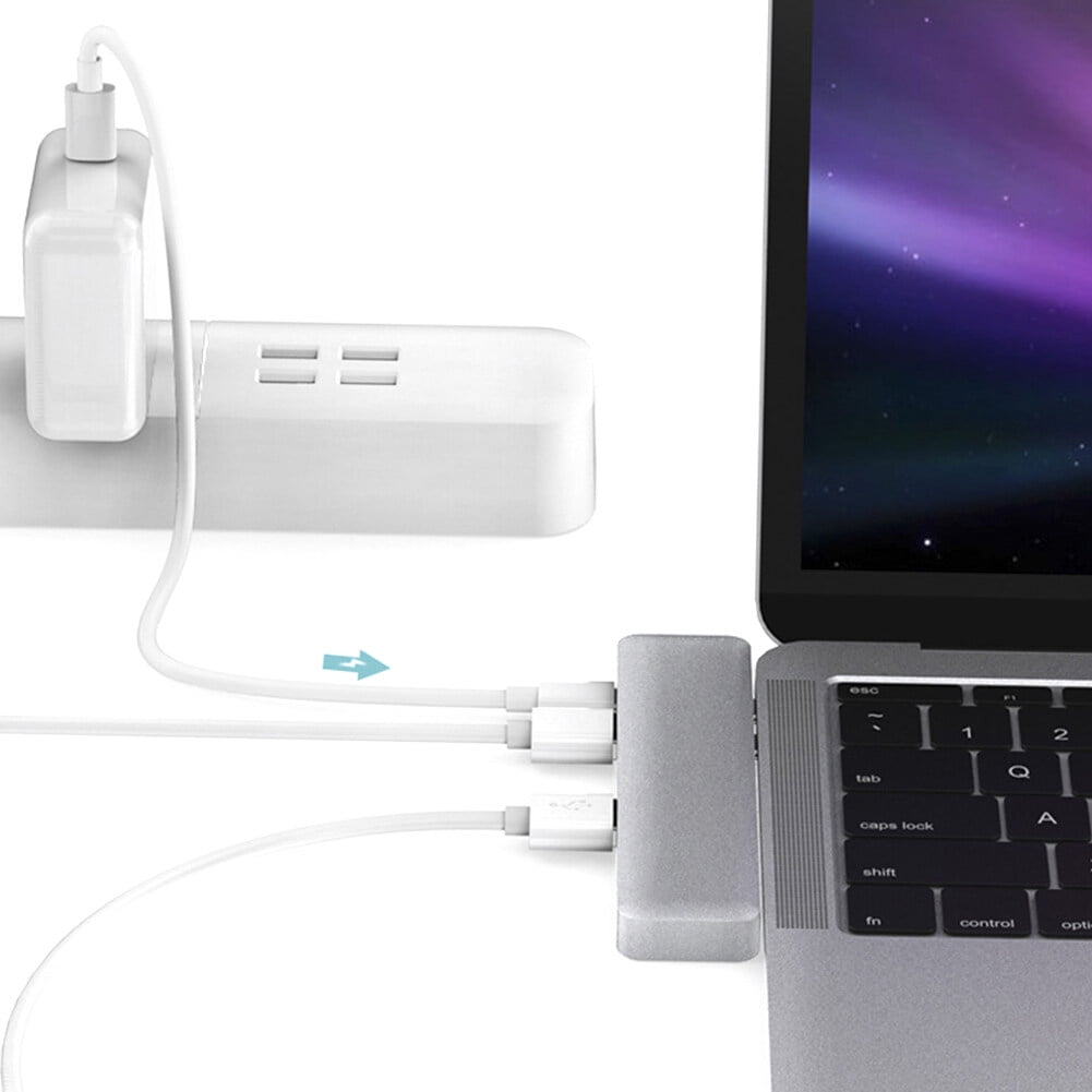 Enhance Your MacBook Pro 2016 / 2017 with dodocool USB Hubs Aluminum Alloy 7-in-1 Multiport Hub, Dual USB-C Connectors, 4K Video HD Output, TF Card Reader, USB 3.1 Type-C Port and 3 USB 3.0 Ports