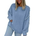 thumbnail image 2 of Sweaters for Women 2025 Fall Winter Long Sleeve Crewneck Loose Knit Sweater Jumper Top Womens Pullover Sweaters, 2 of 7