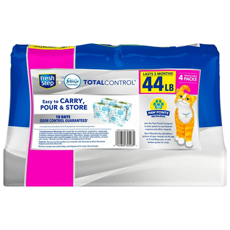 Fresh Step Total Control Scented Litter W Febreze Clumping Cat Litter 44 lbs