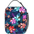 thumbnail image 3 of Insulated Lunch Bag Bottle Pouch Holder Large Thermal Cooler Bag For Adult Leakproof Bag For Adult Work, Camping, Picnic (Tropical Colorful Flowers Palm Tree Leaves), 3 of 6