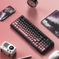 thumbnail image 5 of FREEWOLF M96 Wireless Gaming Keyboard Creamy Membrane with Rainbow Backlight,Media Knob,LCD Screen,Dual Mode-Bluetooth/2.4Ghz,Ball Shape PBT Keycap 94 Key..., 5 of 6