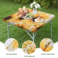 thumbnail image 4 of White Sunflower Pattern Square Fitted Tablecloth with Elastic Edge,Square Table Cover,Washable Elastic Table Cover for Home Kitchen Party Decor 36"x36", 4 of 6