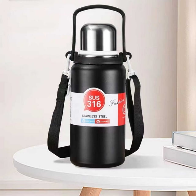 Fiudx Botella de Agua Portátil, Revestimiento de Acero Inoxidable 316, Aislamiento Extralargo, Termo para Bebidas Frías y Calientes, Gran Capacidad de 600 Ml, Tapa de Presión Segura, para Uso En Exte