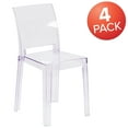 thumbnail image 3 of Flash Furniture McKenna 4 Pack Ghost Chair with Square Back in Transparent Crystal, 3 of 13