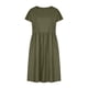 thumbnail image 4 of Vestido a media pierna de manga corta con cuello redondo de color liso de algodón y lino de verano para mujer Pompotops  ghjkhdj11770, 4 of 8