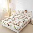 thumbnail image 4 of Homewish Animal Rabbit Fox Deer 4-Piece Full Size Sheets For Kids Boys Girls,Jungle Wildlife Bed Sheets,Botanical Plants Lightweight Sheet Sets,Lightweight Room Decor, 4 of 7