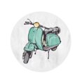 thumbnail image 2 of KDAGR 60 inch Round Beach Towel Blanket Vespa Vintage Hand Graphics Old Turquoise Scooter Italy Retro Travel Circle Circular Towels Mat Tapestry Beach Throw, 2 of 2