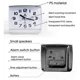 thumbnail image 5 of 2X Dormitorio Escritorio Cama Relojes para Despertar Dormitorio Al Lado de Estudiante Plástico Barrido Silencioso Reloj de Mesa Pequeño Reloj Despertador-Blanco, 5 of 5