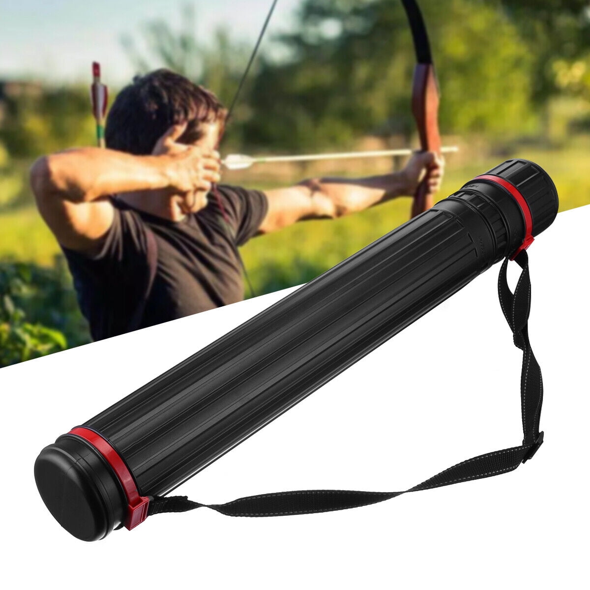 Adjustable Archery Arrow Case Carrier with Strap for 1224 Arrows