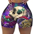thumbnail image 2 of Picia Mushrooms and Skull Printed Workout Shorts for Women Seamless Scrunch Butt Lifting High Waisted Yoga Gym Booty Running Moisture-wicking Short Pants-Small, 2 of 9
