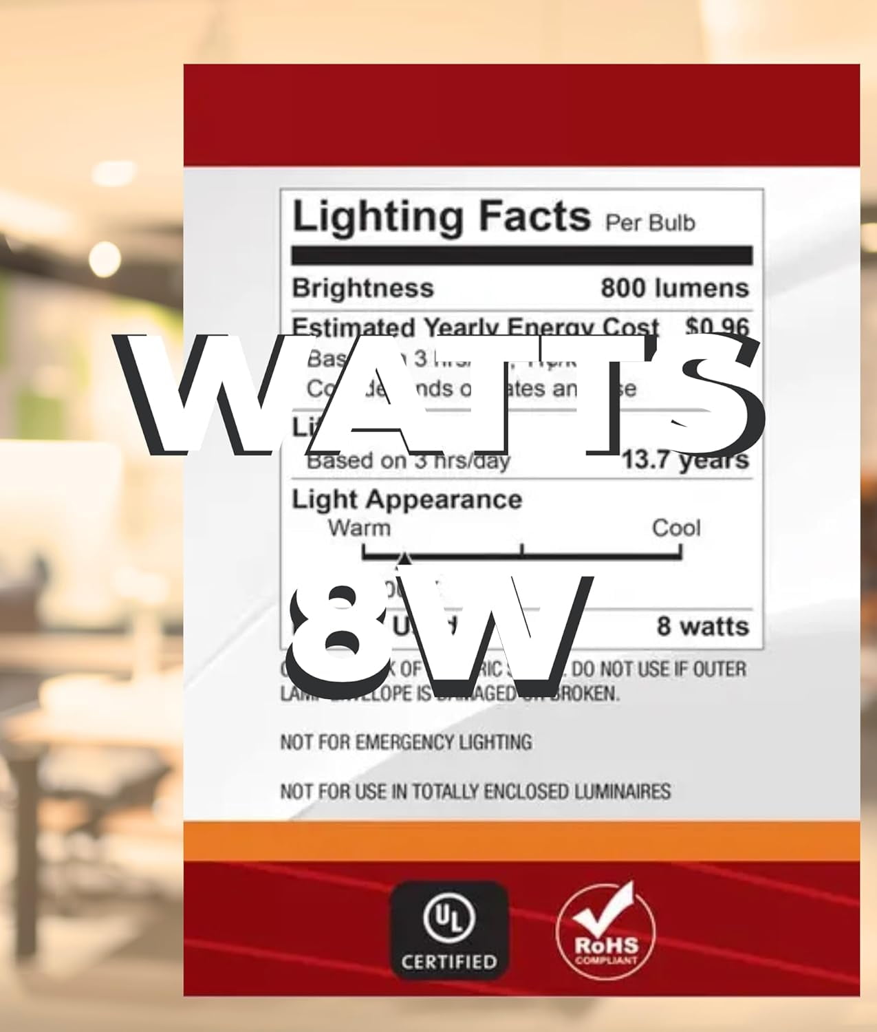 Satco S12156 LED G40 Globe Light Bulb 8W 120V  Warm Dimming 3000K-2000K White Finish 800 Lumen E26 Medium Base (6 Pack)