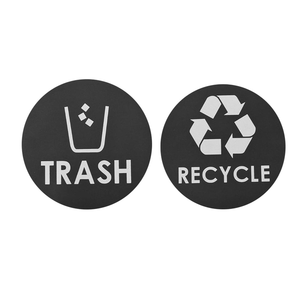 XSmall Black Matte Sticker Recycle Symbol Sticker Decal to Organize Trash cans or Garbage containers and Walls -Countour Cut 3in x 3in 2 Pack 