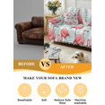 thumbnail image 5 of Pink Flamingo Couch Cover, Blue Summer Tropical Plants Leaves Sofa Cover Blanket for 1 Seat Cushion, Sectional Sofa Slipcover Furniture Protector for Living Room Bedroom 71''x91'', 5 of 9
