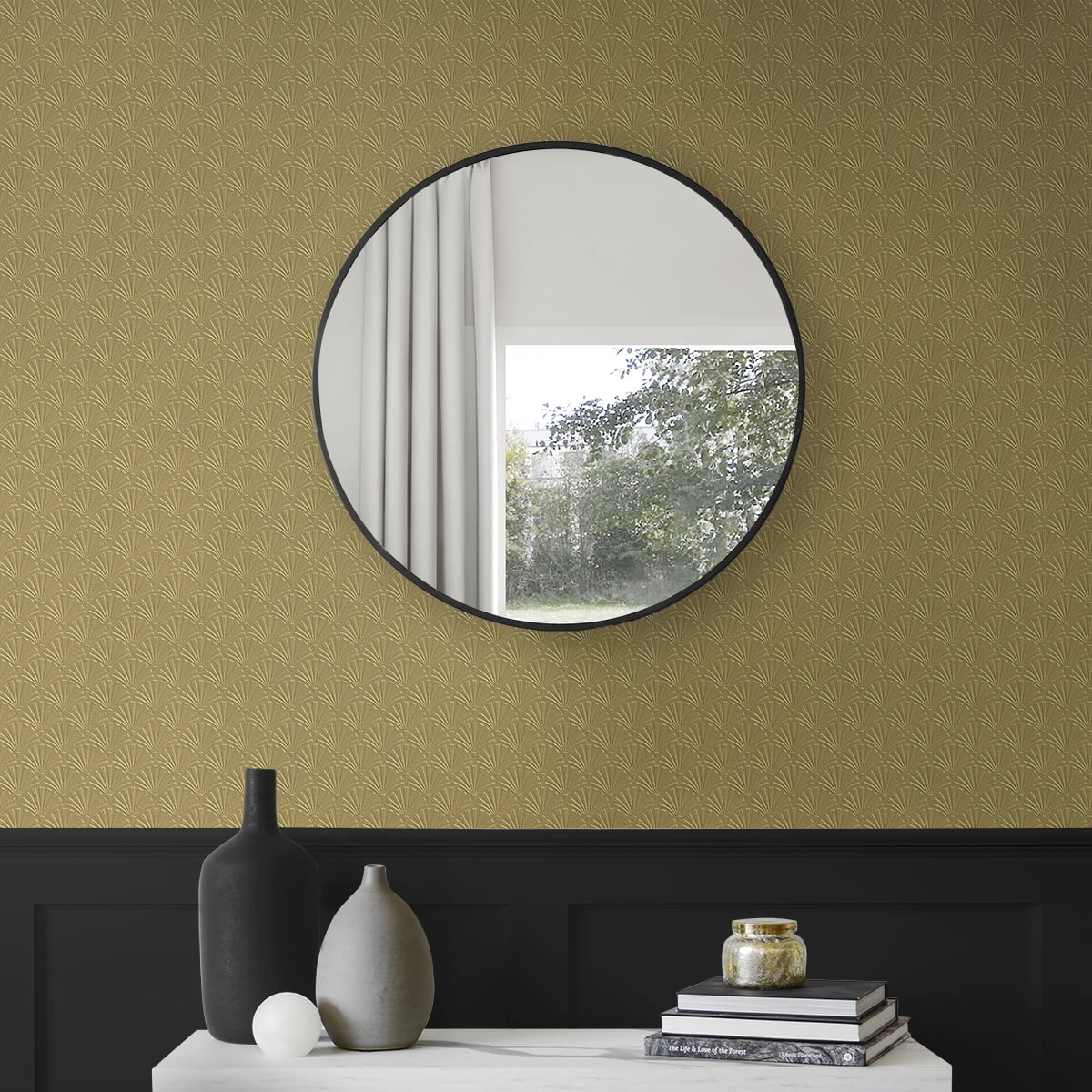 Seabrook Designs Erismann Deco Scallop Paintable Wallpaper - 20.9 in. W x 33 ft. L