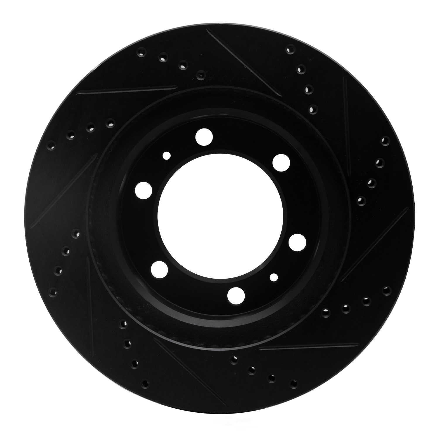 Dynamic Friction Company 633-76128L DFC Brake Rotor - Drilled And Slotted - Black
