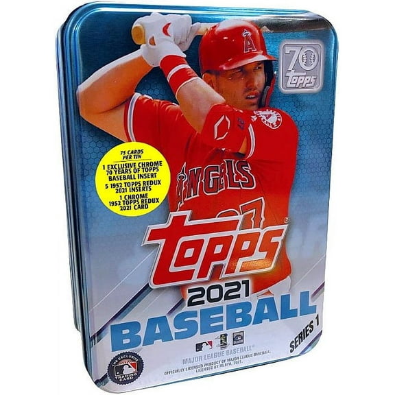 Topps MLB 2021 Series 1 Baseball Mike Trout Trading Card Tin Set, 75 Cards