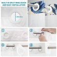 thumbnail image 5 of No Hook Shower Curtain Decorative Navy Blue Botanical Peony Waterproof Fabric Shower Curtain Set Vintage Floral Blossom Bath Curtains Bathroom Decor with See Through Mesh Top Window 54x78 Inch, 5 of 9