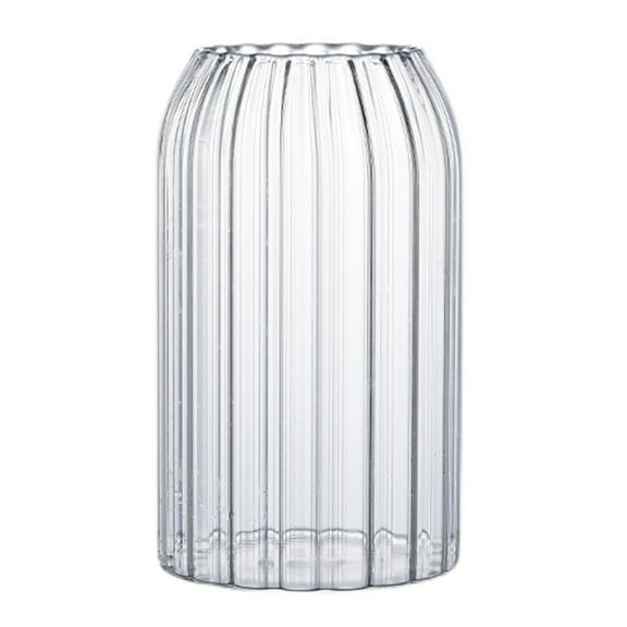 1 Pcs Drinking Glasses, Large Capacity 25oz Origami Style Glass Cups , Elegant Ripple Vintage Glassware, Ribbed Glasses, Iced Coffee Glasses Ideal for Cocktail Whiskey, Juice