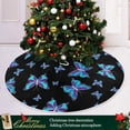 thumbnail image 6 of FMSHPON Beautiful Blue Purple Butterfly Xmas Christmas Tree Skirt Stand Mat for Holiday Party Decoration Indoor Outdoor 36 inches, 6 of 6