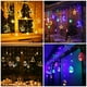 thumbnail image 5 of Luces solares de cadena de cortina con forma de luna y estrella con mando a distancia, 8 modos para terraza, jardín y patio, 5 of 5