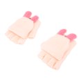 thumbnail image 3 of Guantes de solapa de punto con calefacción USB, guantes de ordenador con calefacción de invierno de 5V y medio dedo para juegos de mecanografía, color rosa, 3 of 10