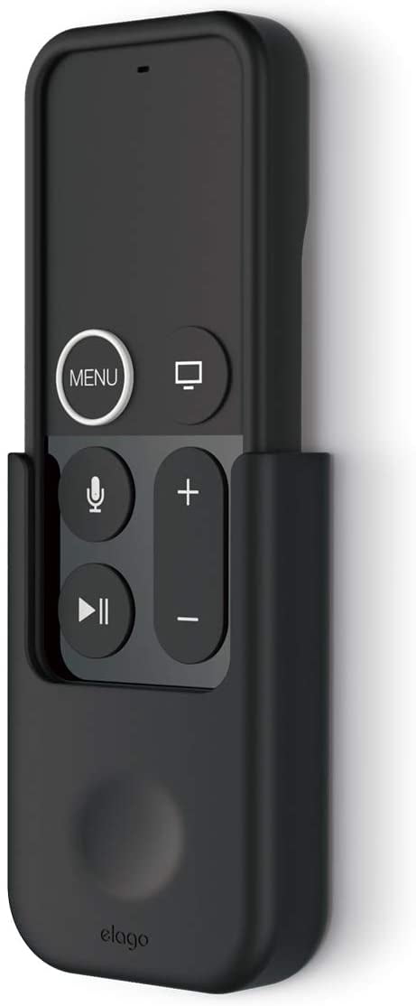 Apple TV Remote Holder Mount - [Gel Pad or Screw Options][Keeps It Secure][Cable Management] - Compatible Apple TV Remote 4K / 4th Generation -