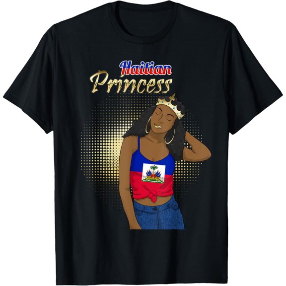Haiti Haitian Flag Proud Woman Princess Queen Ayiti T-Shirt