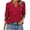 Burgundy, variant on ZQUUVOU Women's Casual T-Shirt Printed Elastic 3/4 V Neck Sleeve Out Work Blouse Burgundy (L)