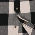 thumbnail image 6 of COEVALS CLUB Men's Flannel Western Pearl Snap Corduroy Lined Plaid Work Long Sleeve Shirts 02 White Black Large, 6 of 7