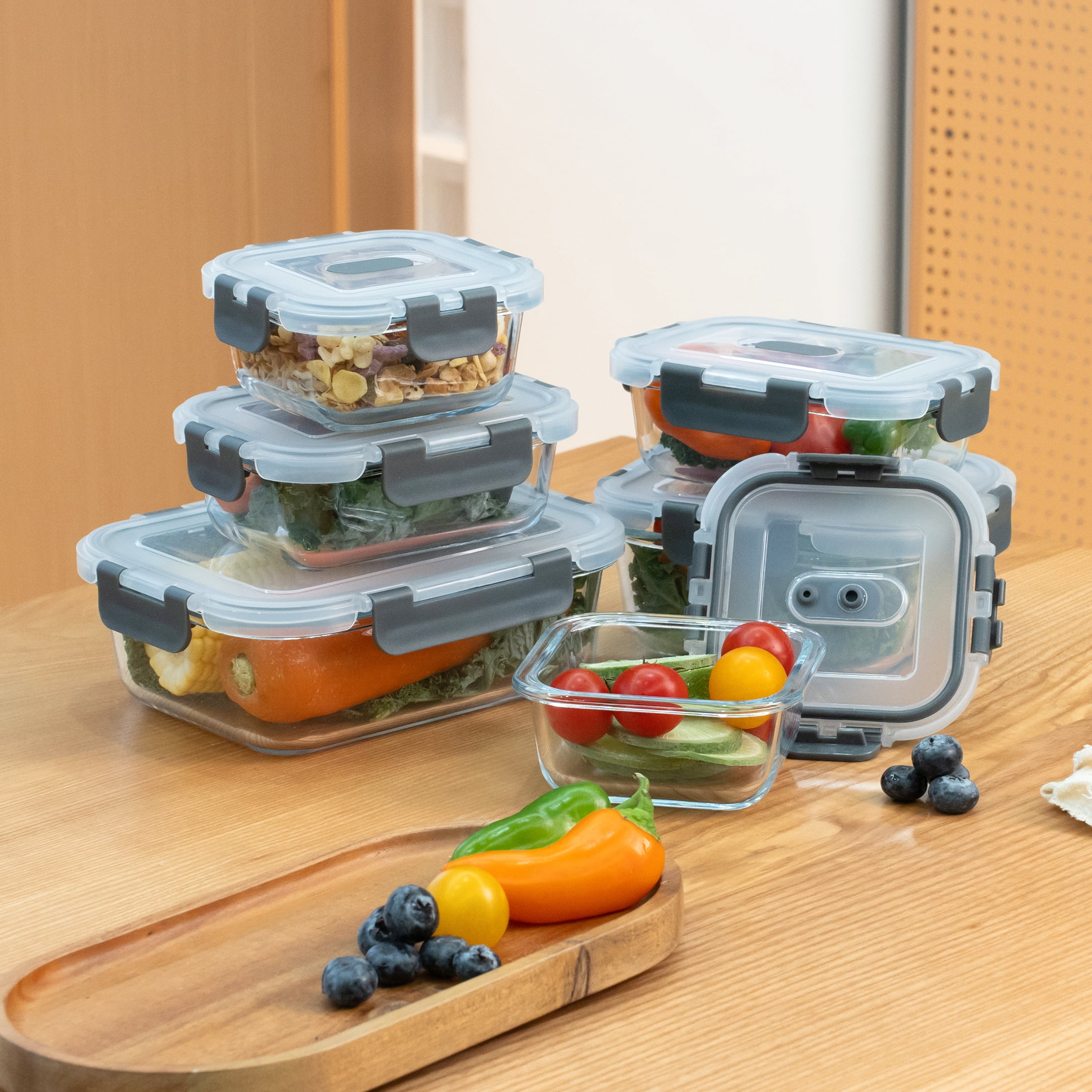 Mainstays 12 PCS Set récipient de stockage de nourriture en verre mélangé