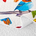 thumbnail image 5 of Erosebridal Rustic Bird Wildlife Bed Spread Queen,Watercolor Branch Queen Coverlet Set,White Blue,3 Pieces,1 Quilt and 2 Pillowcases, 5 of 7