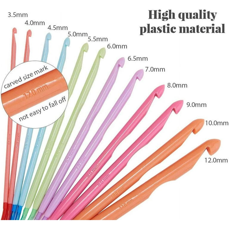 Peahefy Ensemble De Crochets Tunisiens Afghans En Plastique Abs Avec Tapis Tiss Tricoter 12 Pi Ces C Ble Aiguille C Ble