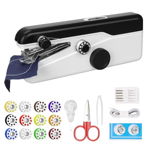 Portable Sewing Machine for Beginners,Hand held Sewing Machine,Mini Sewing Kit Machine with Cord for DIY,Fabrics,Clothes,Home and Travel