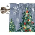 thumbnail image 5 of Blue Christmas Tree Kitchen Curtains 84 Inch Length, Farmhouse Curtains & Drapes, Xmas Tree Balls Snowflake Rod Pocket Window Curtains for Living Room/Bedroom/Bathroom, 52" x 84", 2 Panels, 5 of 5