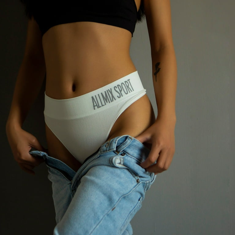HUPOM Pregnancy Underwear For Women Girls Panties Thong Activewear Tie  Seamless Waistband White M
