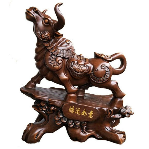 Feng Shui Big Brown Auspicious Ox Statue