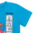 thumbnail image 5 of Marvel Avengers Captain America Little Boys T-Shirt and MeshShorts Outfit Set Toddler to Big Kid, 5 of 5