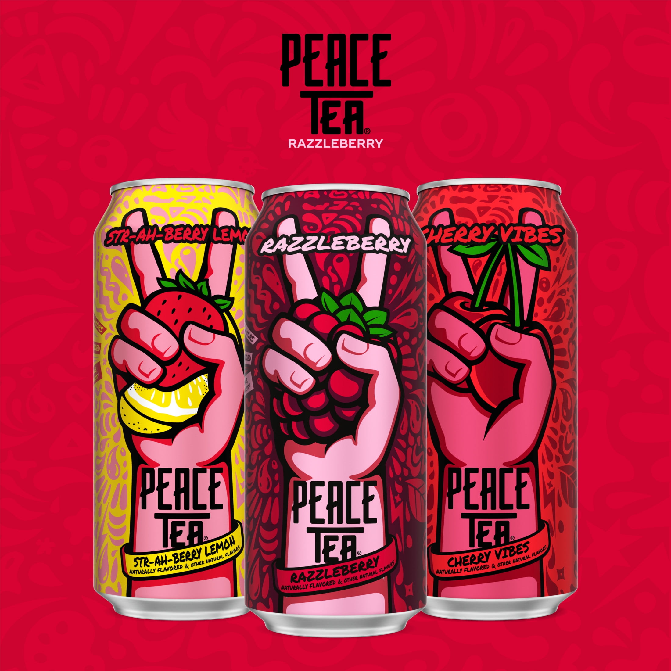 (11 pack) Peace Tea Razzleberry Canned Iced Tea, 16 fl oz