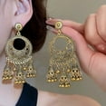 thumbnail image 4 of Antique Gold Ethnic Style Indian Jhumka Earrings Women Fashion Jewelry, 4 of 8