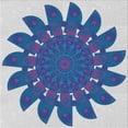 thumbnail image 1 of Ahgly Company Indoor Square Patterned Sapphire Blue Novelty Area Rugs, 3' Square, 1 of 6