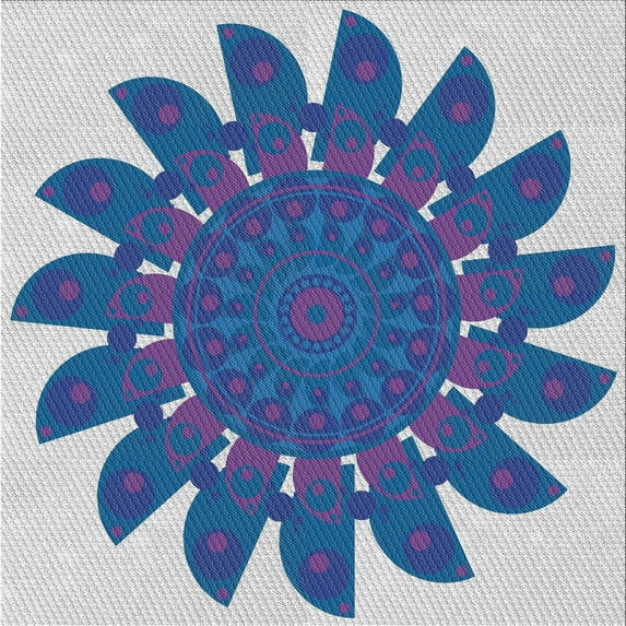 Ahgly Company Indoor Square Patterned Sapphire Blue Novelty Area Rugs, 3' Square