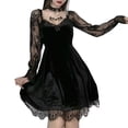 thumbnail image 3 of Vestido largo hasta la rodilla de verano Sonducket para mujer Negro con cuello en V, 3 of 6