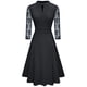 thumbnail image 2 of Vestido de cóctel de fiesta retro elegante con encaje calado y vuelo para mujer, 2 of 7