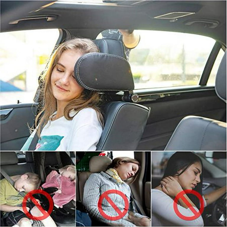 Car Headrest Pillow Neck Support Comfort Car Seat Neck Pillow Foldable,  Adjustable Car Neck Pillow For Children And Adults (black)