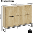 thumbnail image 3 of Shoe Cabinet Storage for Entryway, Modern Fluted Shoe Rack Cabinet with 4 Flip Drawers, Large Shoe Organizer for Living Room, 3 of 9