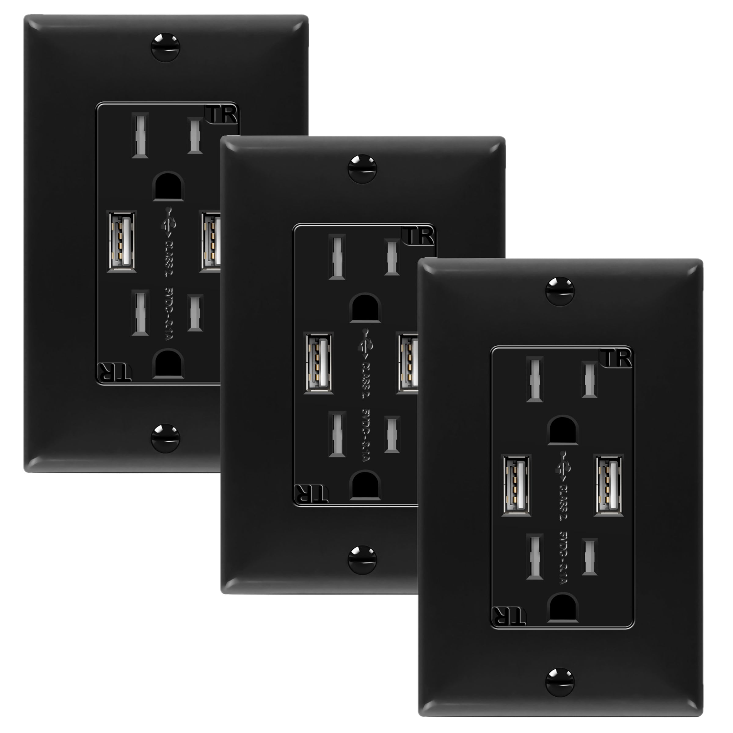 TOPGREENER USB Wall Outlet Charger 3.6A, Dual Port, 15A Tamper