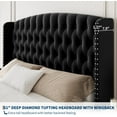 thumbnail image 4 of 51" Tall Queen/King Size Bed Frame with Button Tufted Wingback Headboard and Footboard Velvet Upholstered Platform Bed with Wood Supports No Box Spring Needed, Noise Free Easy Assemble, 4 of 7