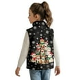 thumbnail image 2 of Xoenoiee Christmas Cat Tree Snowflake Print Jacket for Teen Girls Xmas Sleeveless Fleece Vest Full Zipper Stand Collar Jacket Warm Outwear Teen Winter Clothes, Size 11-12 Years, 2 of 7